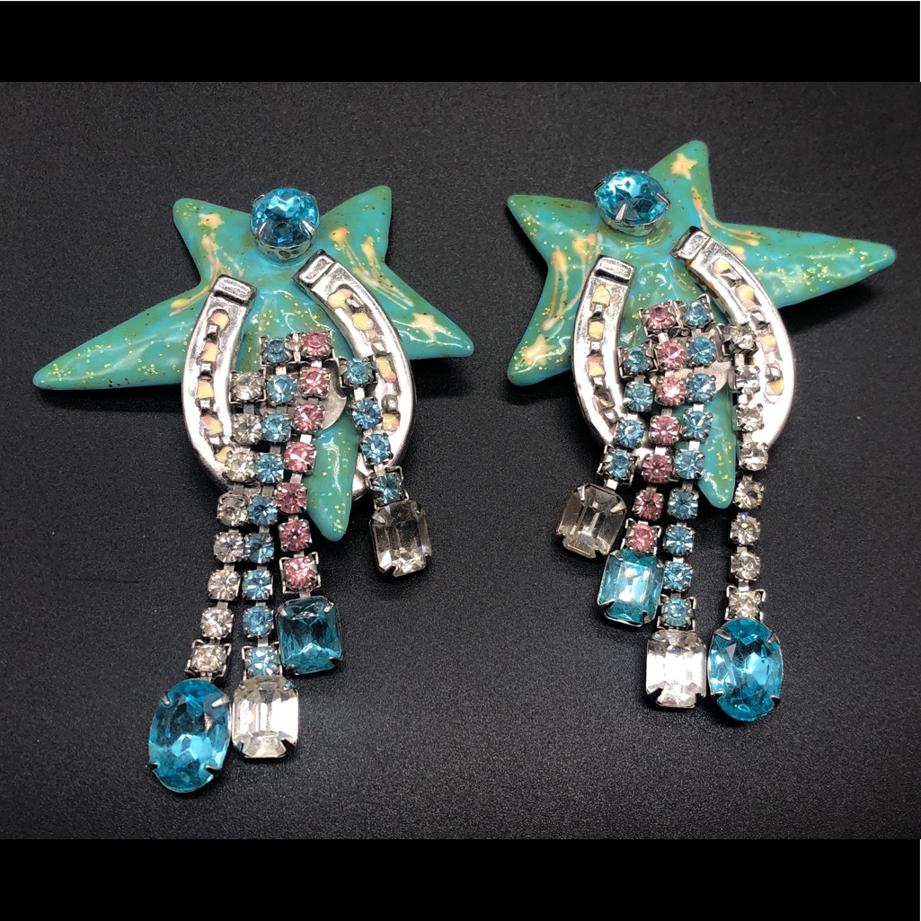 Lunch At The Ritz 1988 Vintage Clip On Earrings 179$